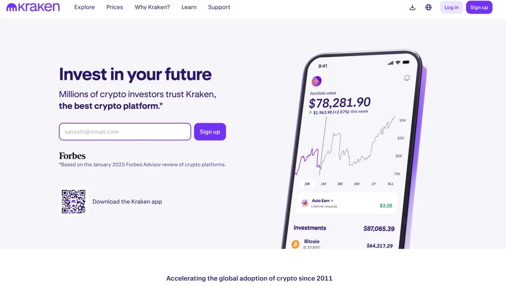 2. Kraken, Best for Security and Regulated Trading