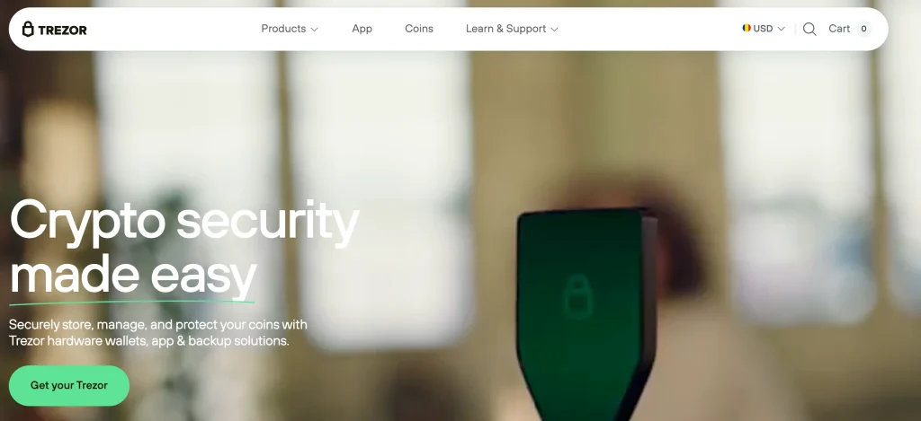 2. Trezor Wallet: Best for Open-Source Transparency and User-Friendly Hardware