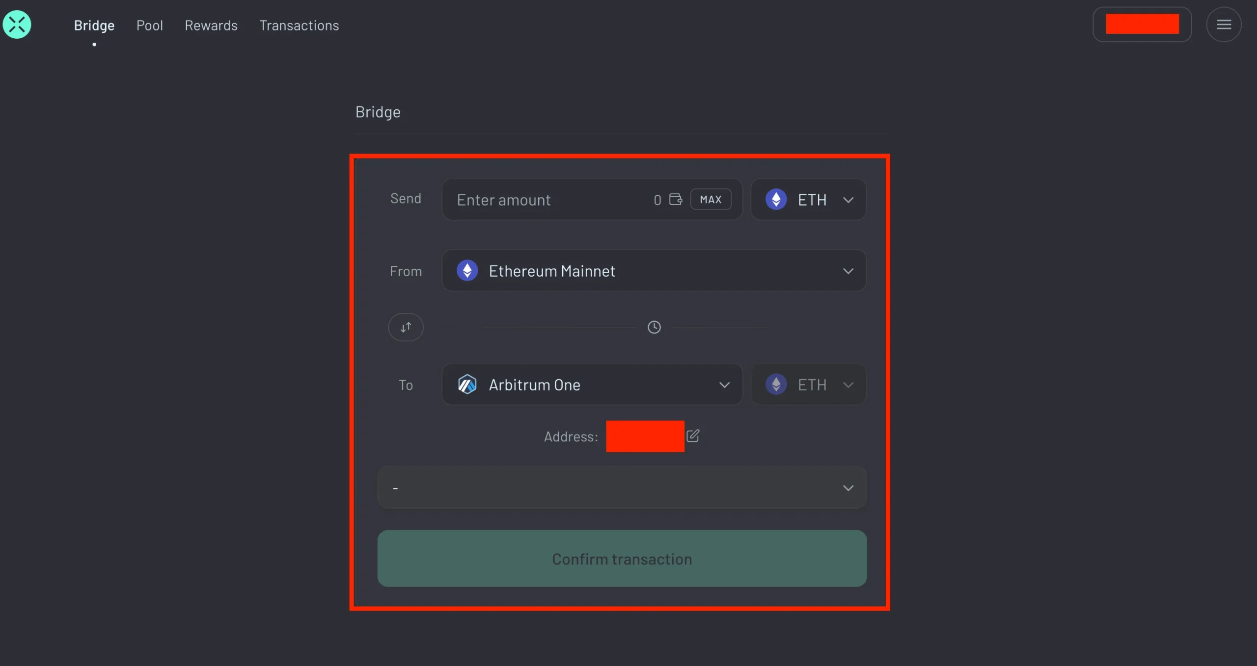 Select Source, Destination, and Pick the Asset You Want to Transfer
