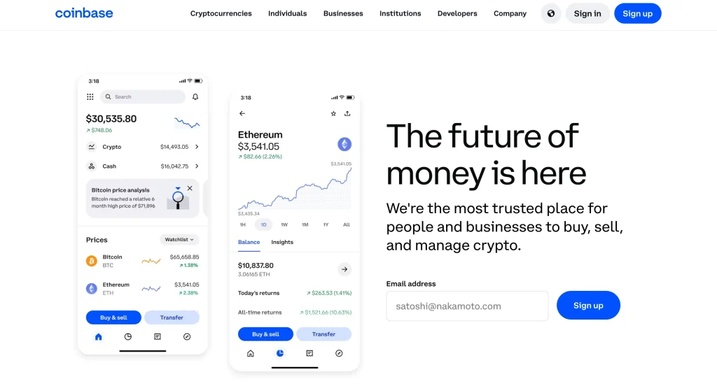 5. Coinbase Wallet: Best for Beginners and Exchange Integration