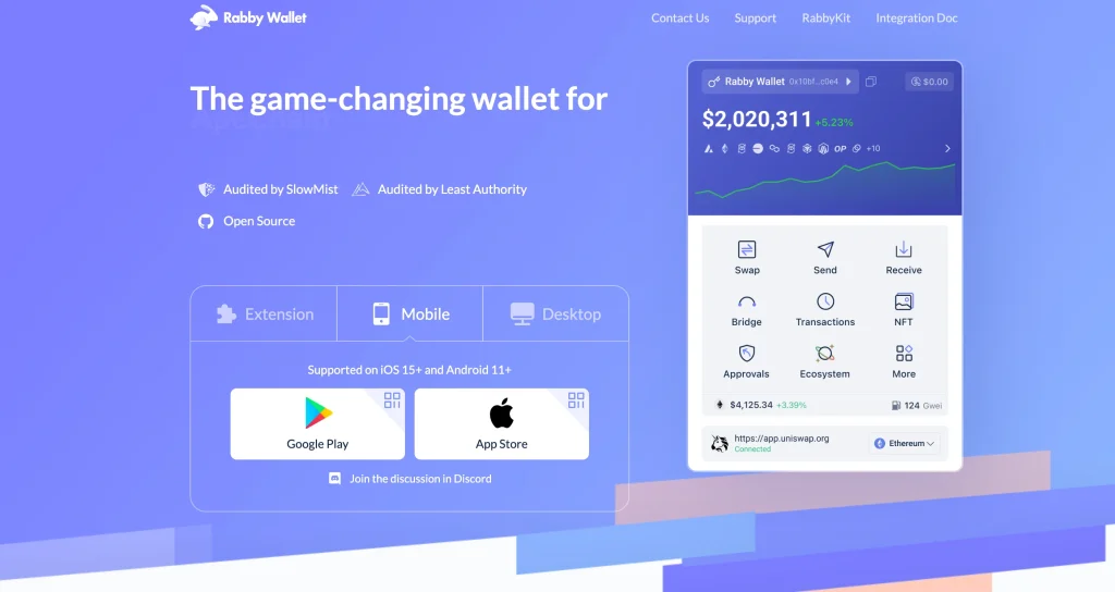 2. Rabby Wallet: Best for Security and EVM Compatibility