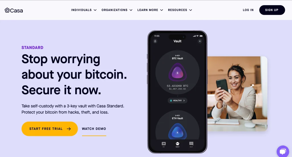 2. Casa: Best Bitcoin Multisig for Individuals & Families