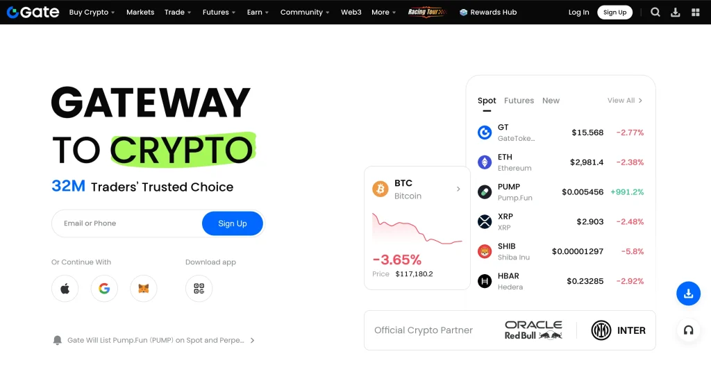 2. Gate: Best for Altcoin Futures and Emerging Market Access