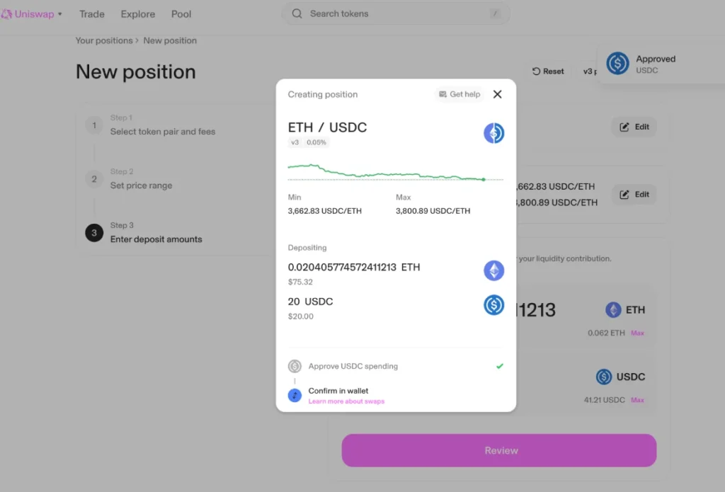 Step 2. Approve and Confirm Your Deposit