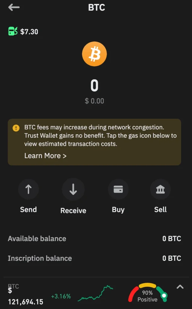 Step 1. Open Trust Wallet and Access Your Bitcoin Wallet