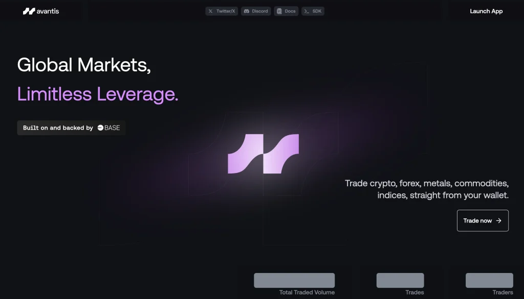 2. AvantisFi - Best for Innovative DeFi-Native Perpetuals
