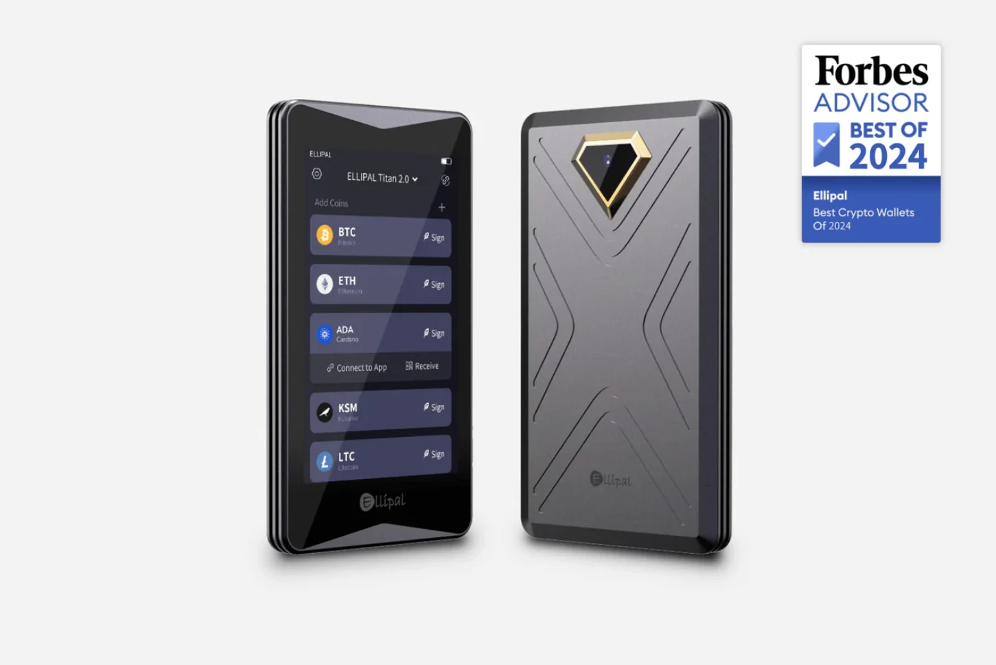 ELLIPAL Titan 2.0 air-gapped hardware wallet, front and back