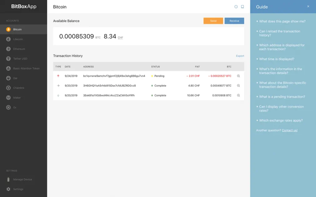 Bitbox-app-interface