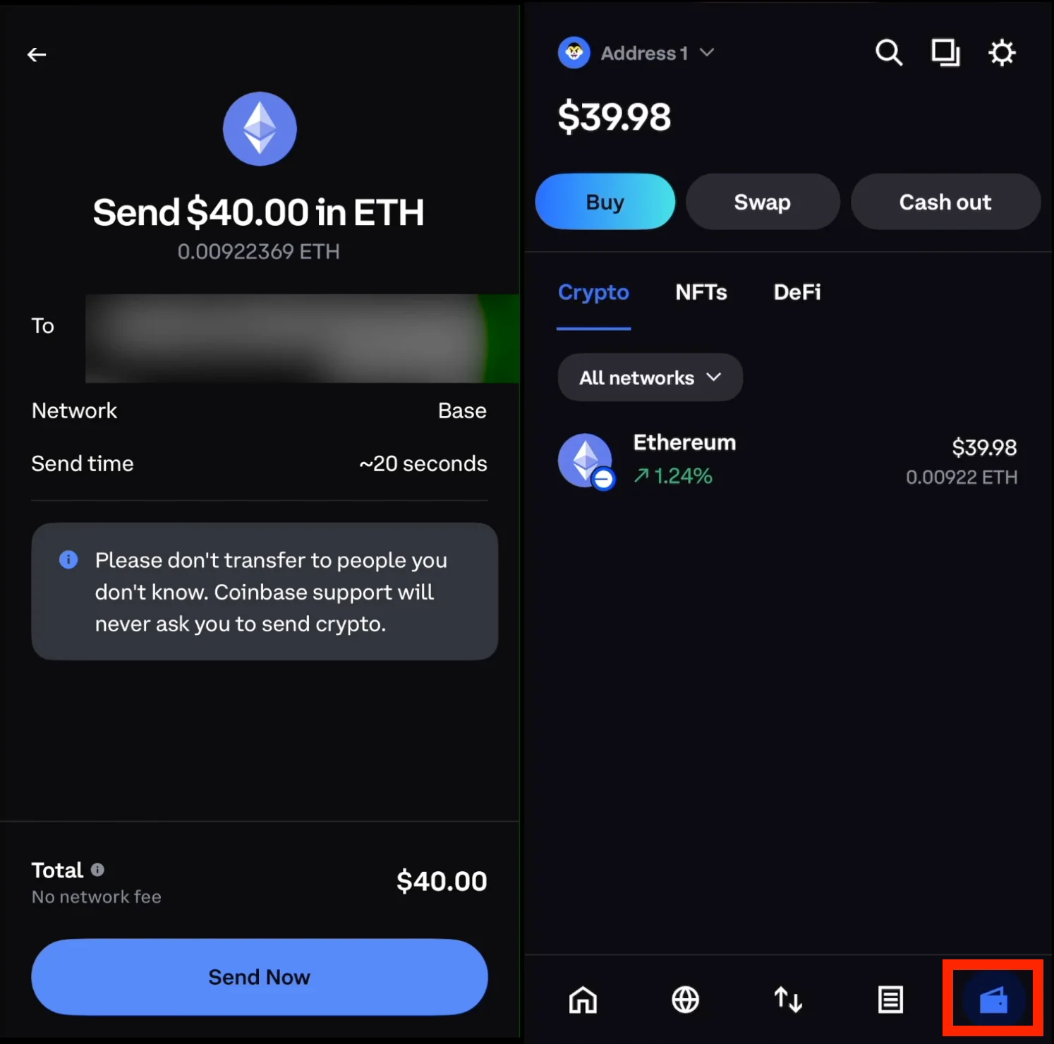 walletreview-transfer-crypto-from-coinbase-to-coinbase-wallet-Step-5.-Review-the-Preview-Screen-and-Click-the-22Send-Now22-Button.
