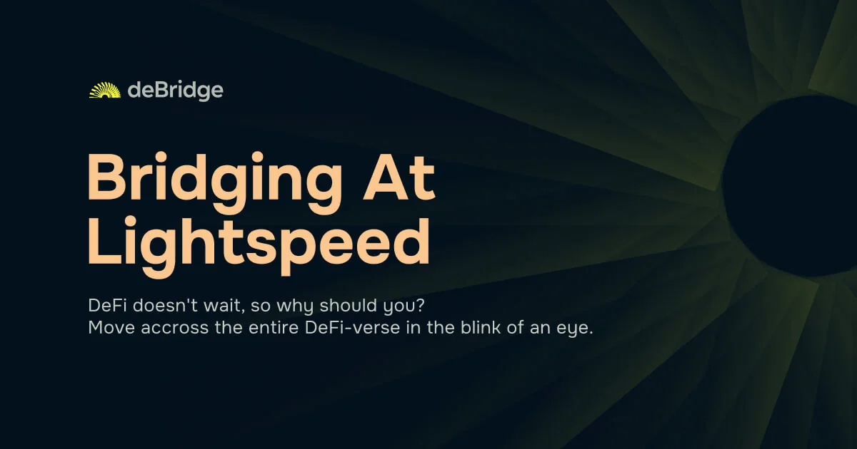 deBridge logo and the wordmark Bridging At Lightspeed, from the official deBridge site