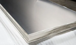 Stack of 316L stainless steel plates, the material used in steel seed phrase backups