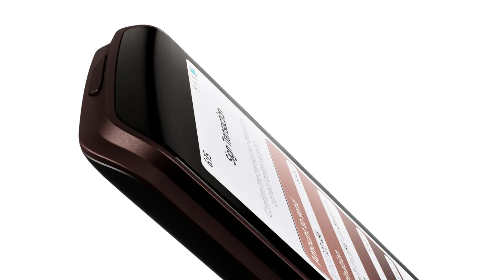 Foundation Passport Prime hardware wallet showing the Sign Transaction screen on its touchscreen
