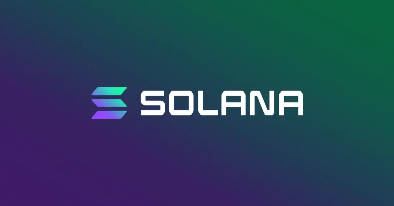 Solana (SOL) logo and wordmark on the official Solana brand card