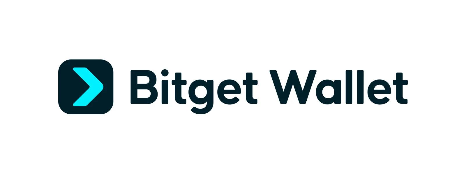 Bitget Wallet logo, a cyan arrow mark next to the Bitget Wallet wordmark, from Bitget Wallet's official logo files