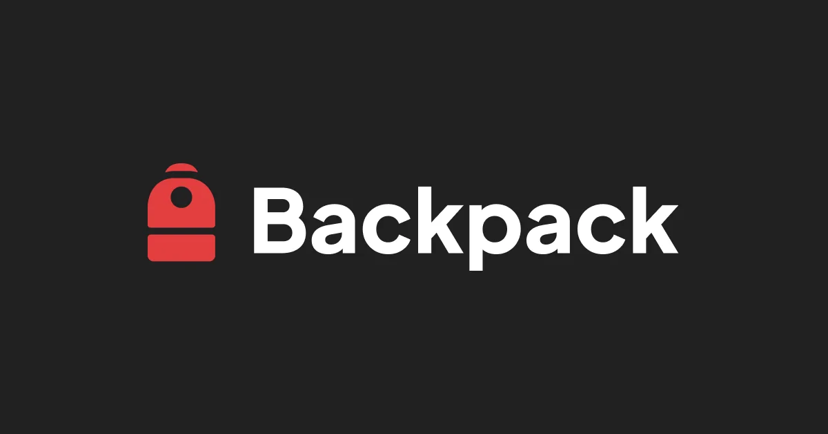 Backpack wallet logo and wordmark, the official share image from backpack.app