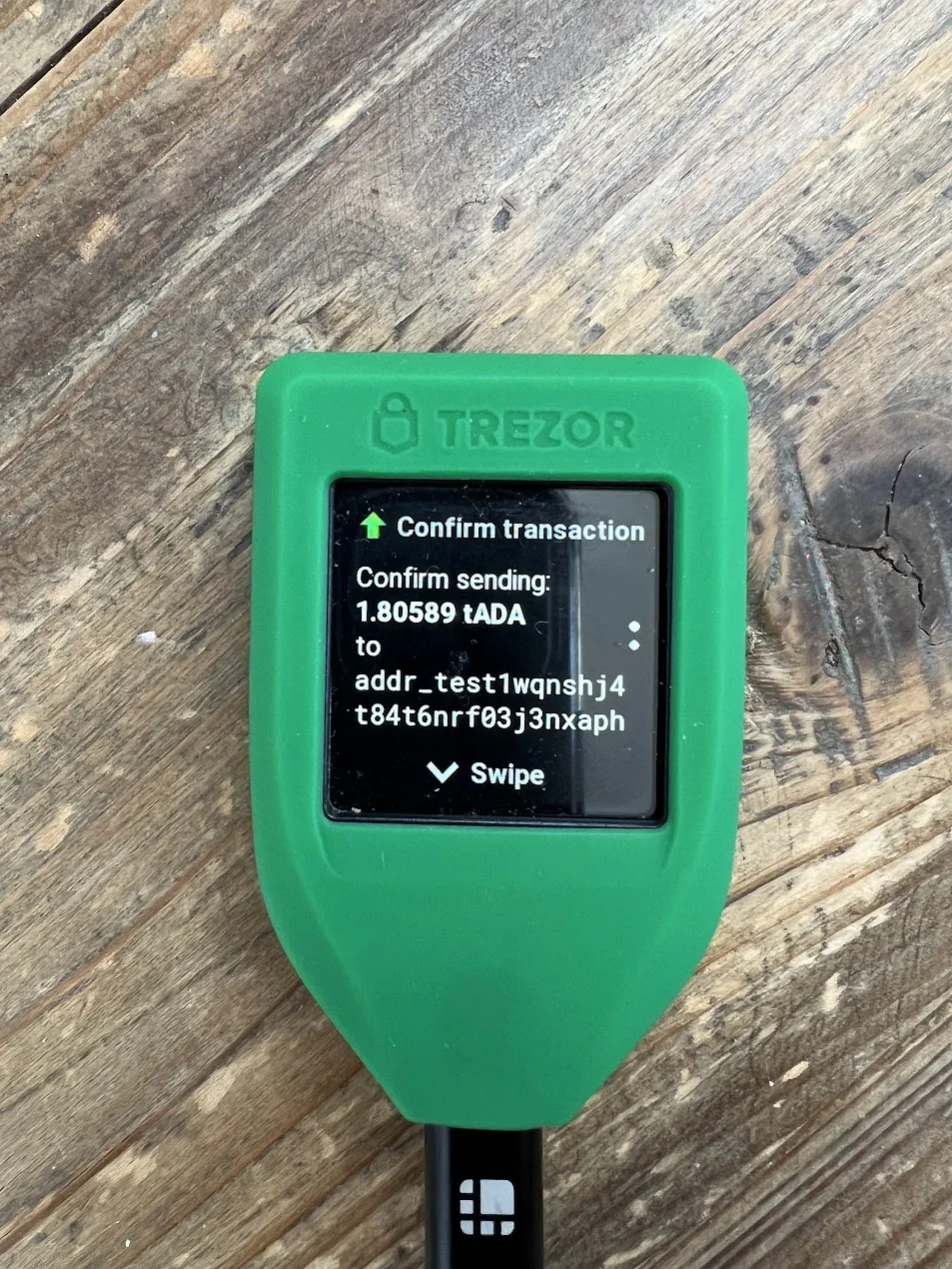 A Trezor Model T hardware wallet, the first hardware wallet to support SLIP-39 Shamir backup, now discontinued